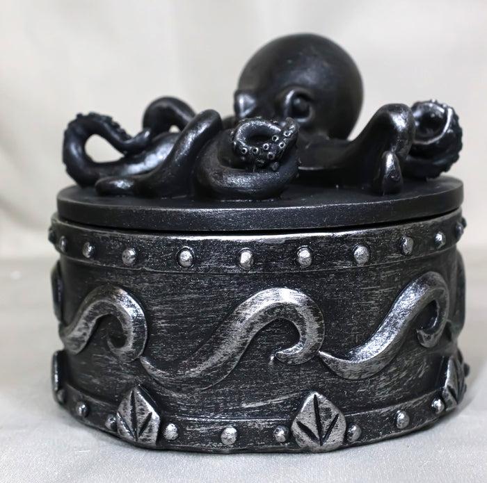 ebros gift Faux Pewter Nautical Marine Octopus Keeper Of The Seas Decorative Box Figurine
