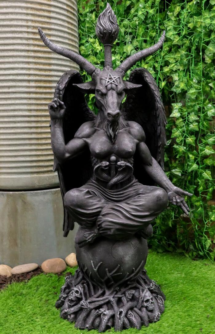 ebros gift Faux Stone 3 Feet Oversized Sabbatic Goat Baphomet Statue
