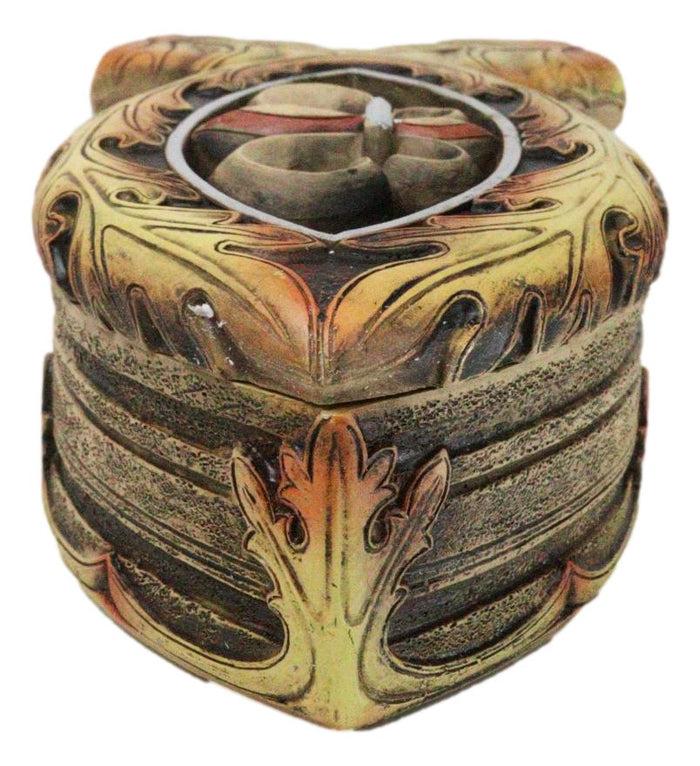 Ebros Gift Faux Wood Jesus Fish Ichthys With Fleur De Lis Cross Decorative Trinket Box