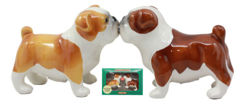Ebros Gift Fawn Chocolate Bulldogs Salt And Pepper Shakers Ceramic Magnetic Figurine Set