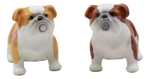 Ebros Gift Fawn Chocolate Bulldogs Salt And Pepper Shakers Ceramic Magnetic Figurine Set
