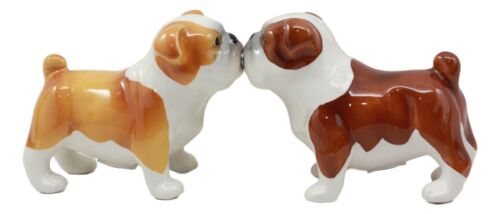 Ebros Gift Fawn Chocolate Bulldogs Salt And Pepper Shakers Ceramic Magnetic Figurine Set