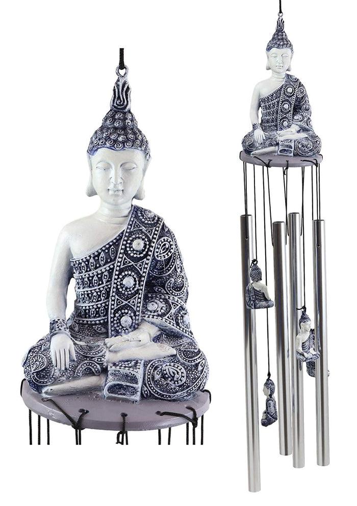 Ebros Gift Feng Shui Buddhism Buddha Amitabha Meditating In Mudra Figurine Wind Chime Decor
