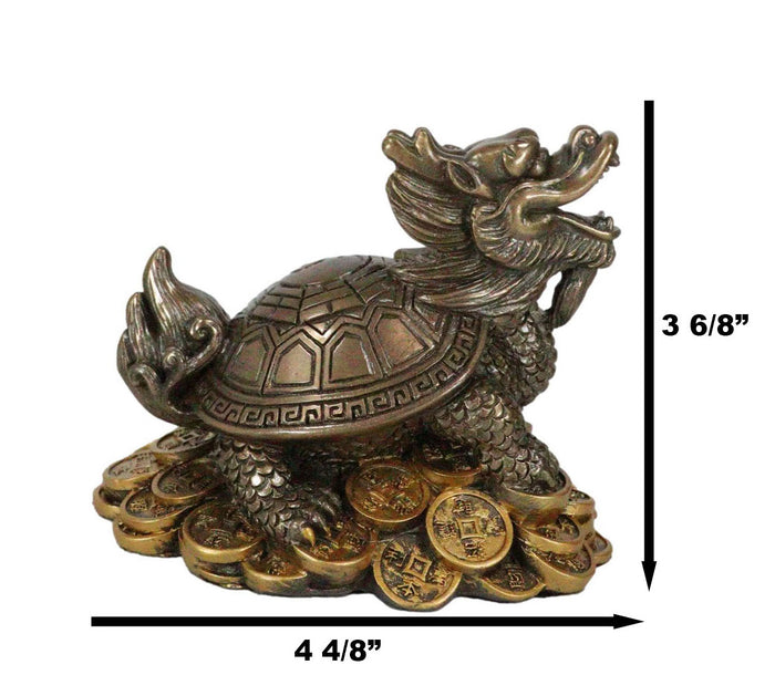 Ebros Gift Feng Shui Celestial Black Dragon Turtle Statue Charm For Protection And Wealth