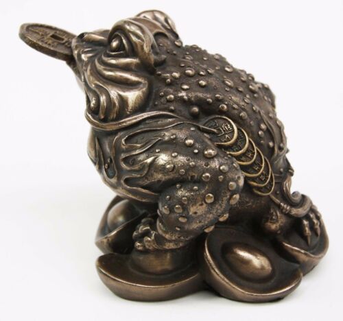 Ebros Gift Feng Shui Jin Chan Fortune Money Frog Lucky Toad Figurine Charm Statue Decor