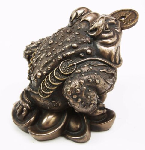 Ebros Gift Feng Shui Jin Chan Fortune Money Frog Lucky Toad Figurine Charm Statue Decor