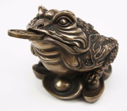 Ebros Gift Feng Shui Jin Chan Fortune Money Frog Lucky Toad Figurine Charm Statue Decor