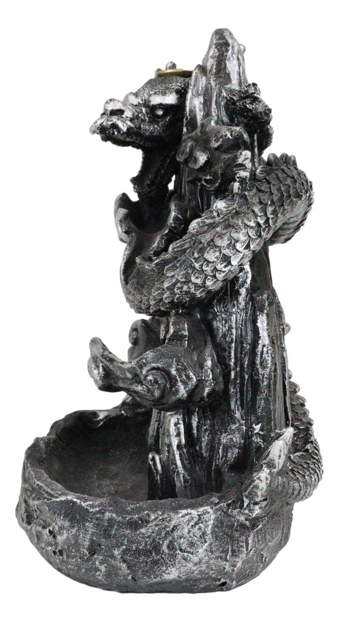 Ebros Gift Feng Shui Oriental Dragon King On Rocky Mountain Backflow Cone Incense Holder