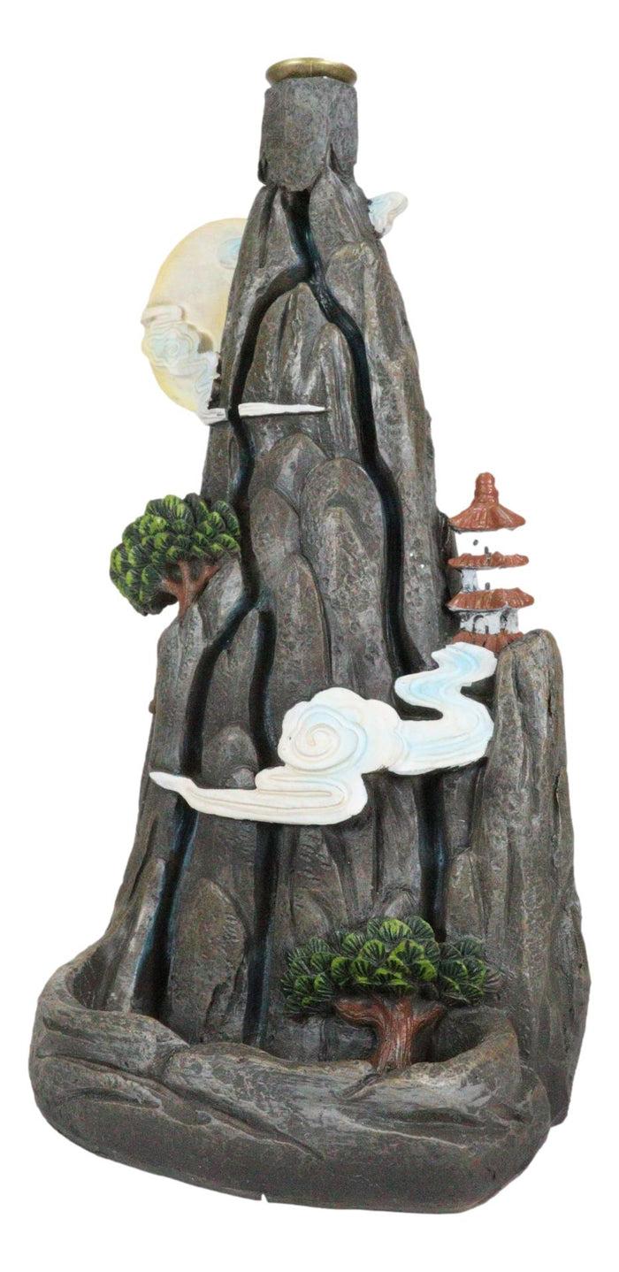 Ebros Gift Feng Shui Rocky Mountain Top Buddhist Pagoda Temple Backflow Cone Incense Holder