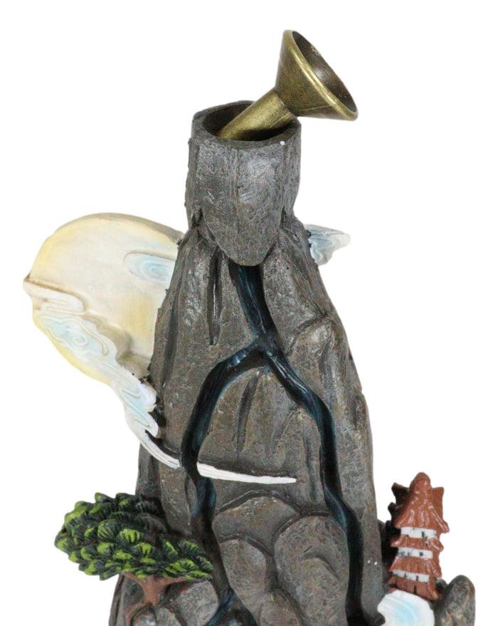 Ebros Gift Feng Shui Rocky Mountain Top Buddhist Pagoda Temple Backflow Cone Incense Holder