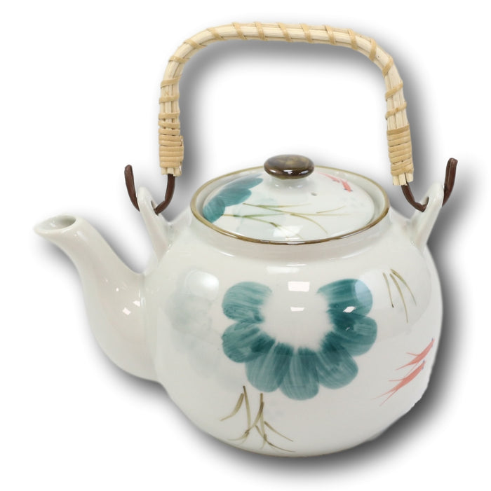 Ebros Gift Feng Shui Yin Yang Koi Fish Pair In Lily Pond Ceramic Tea Pot 38oz Teapot Decor