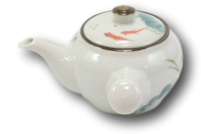 Ebros Gift Feng Shui Yin Yang Koi Fish Pair Small Ceramic Tea Pot 12oz With Side Arm Handle