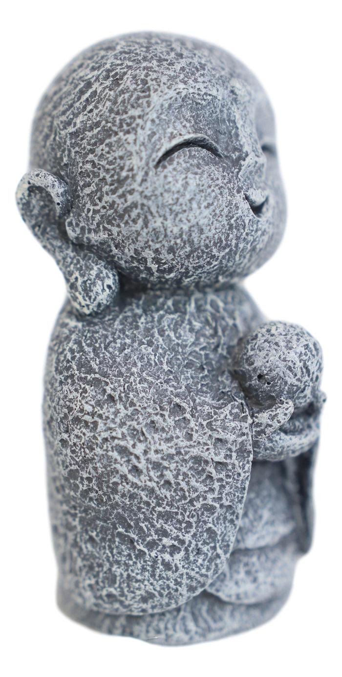 Ebros Gift Feng Shui Zen Blissful Japanese Jizo Monk With Mani Jewel Mini Figurine 3"Tall