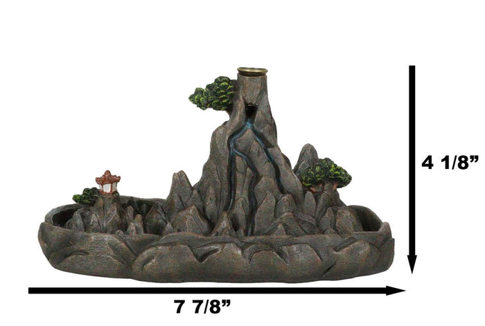 Ebros Gift Feng Shui Zen Mountain Range Buddhist Pagoda Temple Backflow Cone Incense Holder