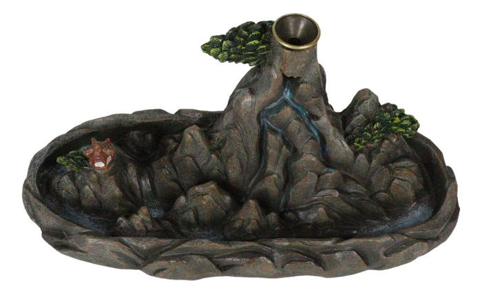Ebros Gift Feng Shui Zen Mountain Range Buddhist Pagoda Temple Backflow Cone Incense Holder
