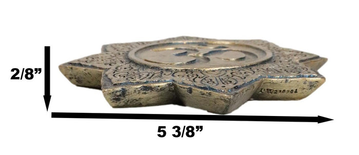 Ebros Gift Fengshui Zen Buddha Om Symbol Mandala Lotus Padma Flower Incense Burner Figurine