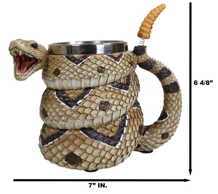 Ebros Gift Ferocious Rattlesnake Serpent Snake With Venomous Fangs Drinkware Coffee Mug Cup