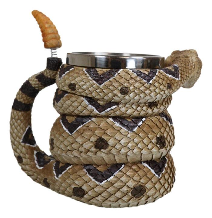 Ebros Gift Ferocious Rattlesnake Serpent Snake With Venomous Fangs Drinkware Coffee Mug Cup