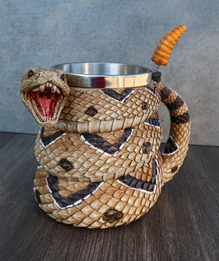 ebros gift Ferocious Rattlesnake Serpent Snake With Venomous Fangs Drinkware Coffee Mug Cup