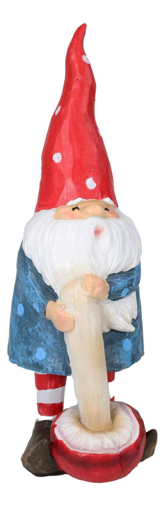 Ebros Gift Festive Holiday Golfer Gnome Using Toadstool Mushroom As Golf Club Figurine