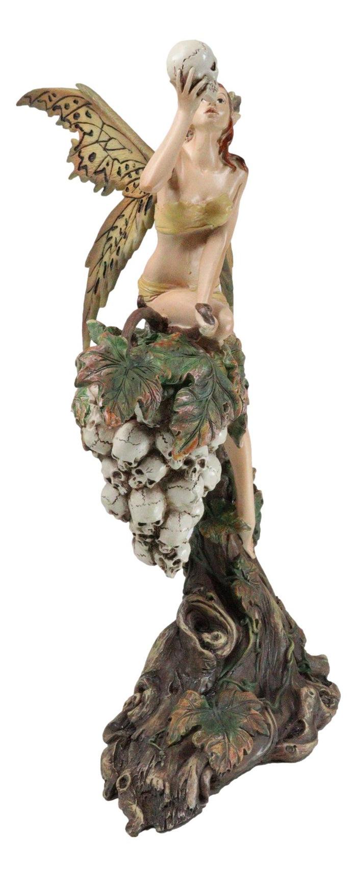 Ebros Gift Fin De Siecle End Of The Century Fairy Gazing On Vine Branch Of Skulls Figurine