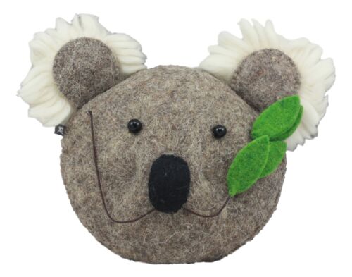 Ebros Gift Fiona Walker England Handmade Organic Koala Bear Head Wall Decor Mini 8.5"Tall