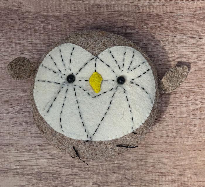 Ebros Gift Fiona Walker England Handmade Organic Mini Baby Grey Owl Head Hanging Wall Decor