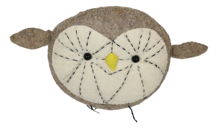 Ebros Gift Fiona Walker England Handmade Organic Mini Baby Grey Owl Head Hanging Wall Decor