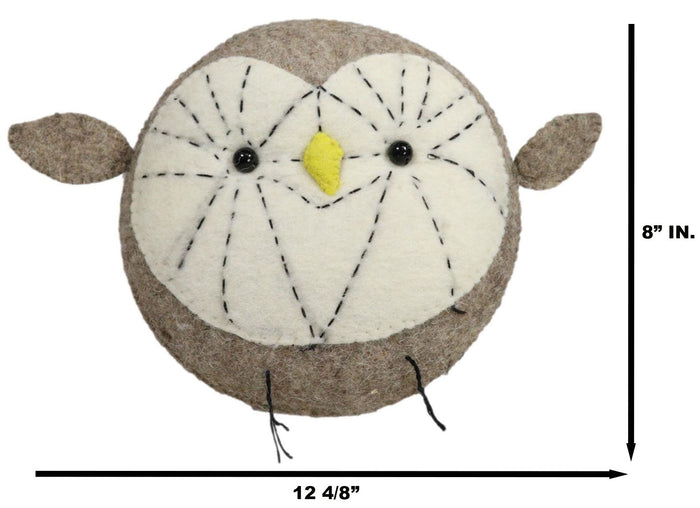 Ebros Gift Fiona Walker England Handmade Organic Mini Baby Grey Owl Head Hanging Wall Decor