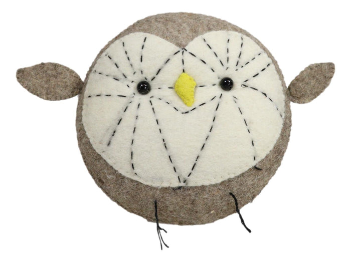 ebros gift Fiona Walker England Handmade Organic Mini Baby Grey Owl Head Hanging Wall Decor