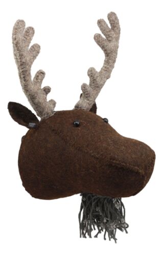 ebros gift Fiona Walker England Handmade Organic Mini Emperor Moose Head Hanging Wall Decor