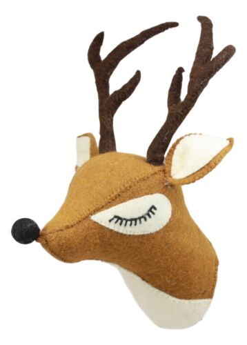 Ebros Gift Fiona Walker England Handmade Organic Mini Sleepy Deer Head Hanging Wall Decor