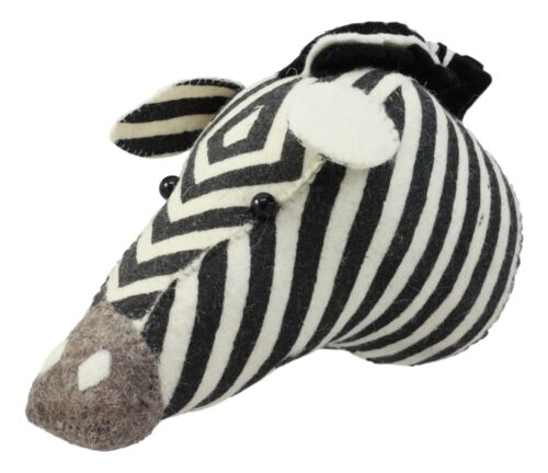 Ebros Gift Fiona Walker England Handmade Organic Mini Zebra Horse Head Hanging Wall Decor
