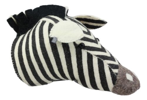 ebros gift Fiona Walker England Handmade Organic Mini Zebra Horse Head Hanging Wall Decor