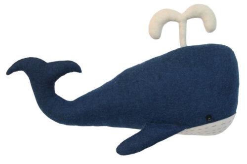 ebros gift Fiona Walker England Handmade Organic Nautical Blue Whale Wall Decor Large 25"W
