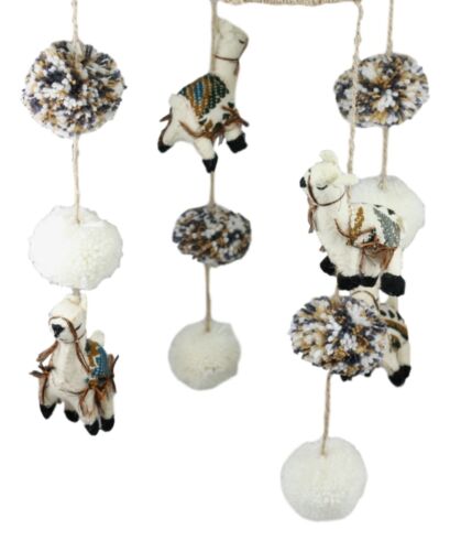 Ebros Gift Fiona Walker England Handmade Organic Pretty Llama Nursery Mobile For Baby Room