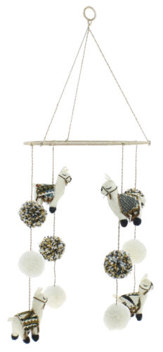ebros gift Fiona Walker England Handmade Organic Pretty Llama Nursery Mobile For Baby Room