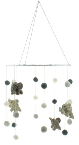 Ebros Gift Fiona Walker England Handmade Organic Safari Elephant Nursery Mobile Baby Room