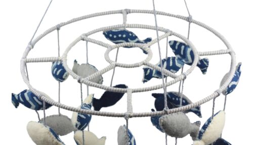 Ebros Gift Fiona Walker England Handmade Organic School Of Fishes Nursery Mobile Baby Decor