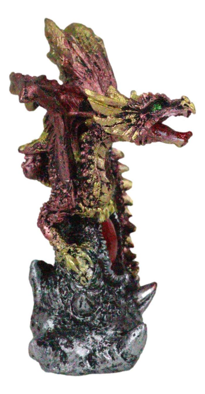 Ebros Gift Fire Ember Dragon Guarding Weathered Tree Of Life With Red Crystal Gem Figurine
