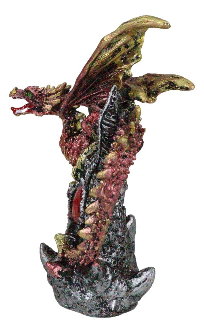 Ebros Gift Fire Ember Dragon Guarding Weathered Tree Of Life With Red Crystal Gem Figurine