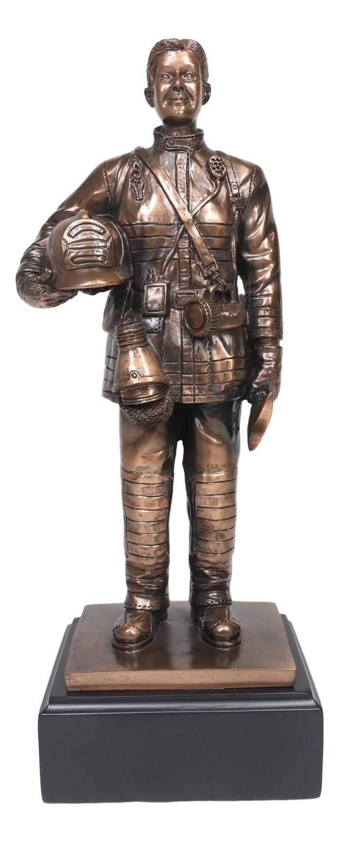 Ebros Gift Fire Fighter Civil Service Firewoman With Helmet And Axe On Trophy Base Statue