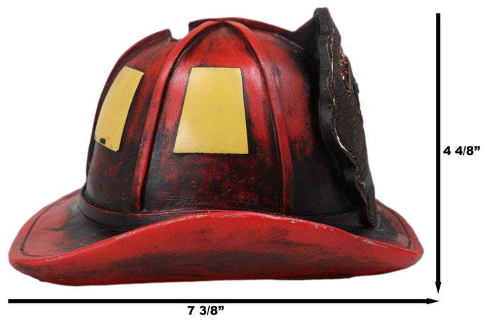 Ebros Gift Fire Fighter Station 1 Fireman Hat With US Flag Money Coin Savings Piggy Bank