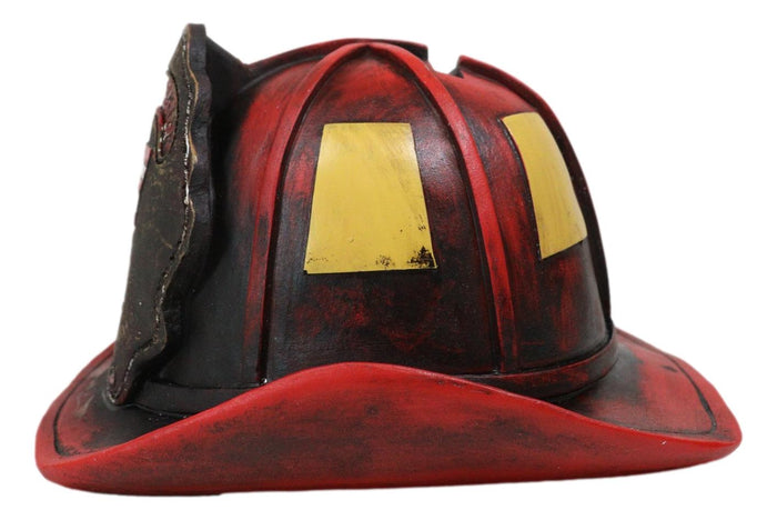 Ebros Gift Fire Fighter Station 1 Fireman Hat With US Flag Money Coin Savings Piggy Bank