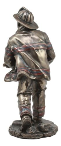 Ebros Gift Fireman Saving A Child Statue 7.5" Tall Civil Service Hero Rescue Fire Fighter