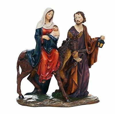 Ebros Gift Flight Into Egypt Mary Joseph & Jesus Baby Catholic Figurine 8.5"
