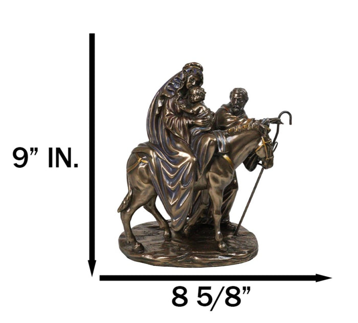Ebros Gift Flight To Egypt Holy Family Mary Joseph And Jesus On Donkey Figurine 9"H
