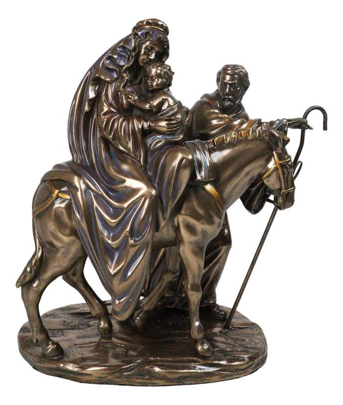 ebros gift Flight to Egypt Holy Family Mary Joseph and Jesus On Donkey Figurine 9"H