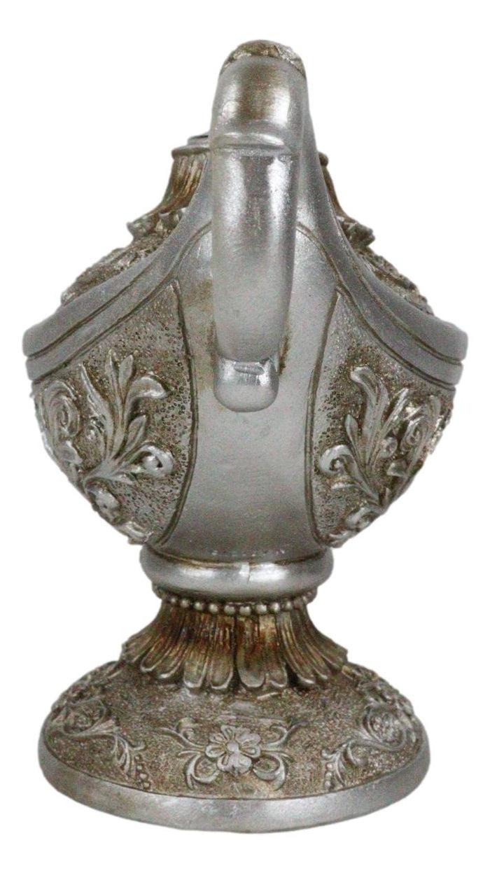 Ebros Gift Floral Ornate Aladdin Genie Magical Lamp Backflow Incense Cone Burner Figurine