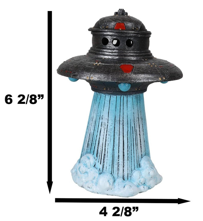Ebros Gift Flying Saucer Spaceship UFO Alien Craft Taking Off Backflow Incense Cone Burner